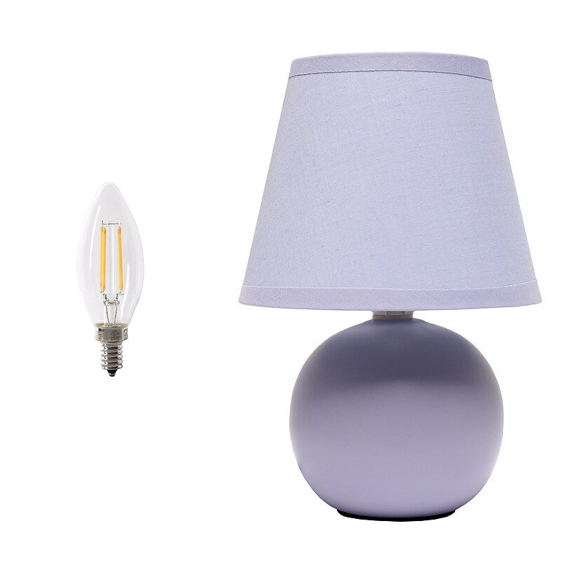 Simple Designs 8.66" LED Table Lamp, Purple (LT2008-PRP-LB) image 1