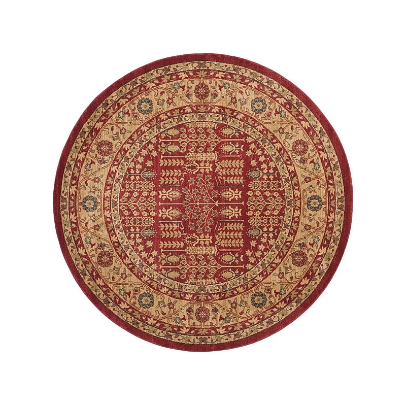 Safavieh Mahal Collection 8' Round Indoor Area Rug, Machine Made, Red/Natural (MAH697A-8R) image 1