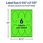 Avery Laser/Inkjet Multipurpose Oval Labels, 4.25" x 2.5", Neon Green, 240/Pack (94058)~#|#~1564C82C-0805-47B3-9E3CDE96F90A938E_sc7