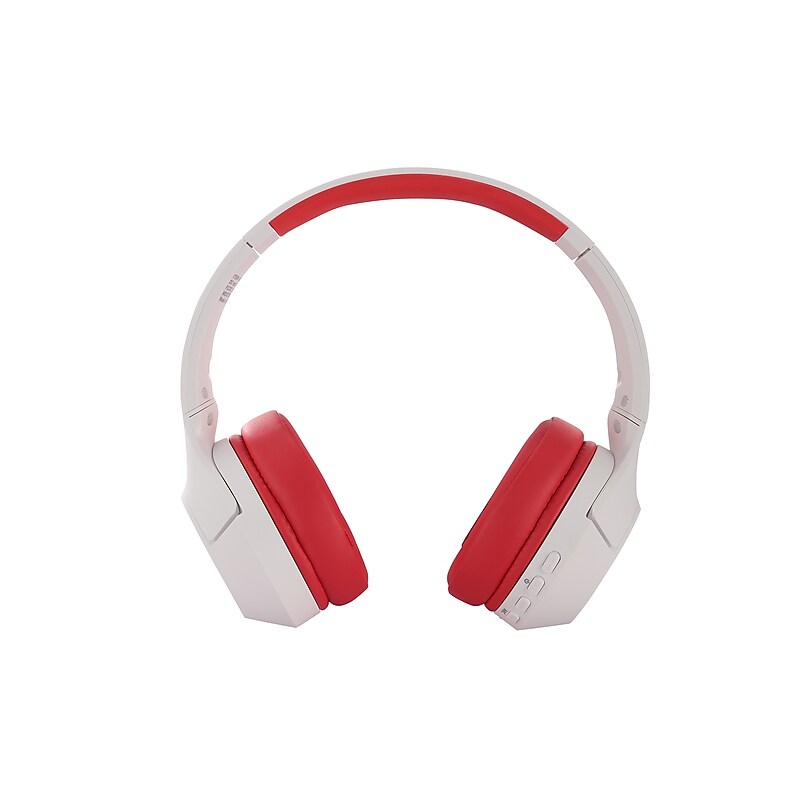 Altec Lansing Whiteout Series Wireless Bluetooth Kid Safe ANC Headphones, White/Red (MZX4500-WORED) image 1