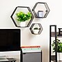 Mind Reader 3-Shelf Metal Honeycomb Hexagon Floating Shelves, Black, 3/Set (WALL3PC-BLK)~#|#~15674B1A-C224-4B40-AC9FADDF8741774C_sc7