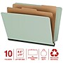 Staples 60% Recycled Heavy Duty Classification Folder, 2-Dividers, 2" Expansion, Letter Size, Gray/Green, 10/Box (ST62564)~#|#~15678D44-FAC1-4B60-8254710FD2BE1BB9_sc7