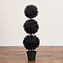 Nearly Natural UV Resistant Artificial Halloween Black Triple Ball Boxwood Topiary, 3' (T5173)~#|#~156C406A-EB38-468E-8249AF9D906D264A_sc7