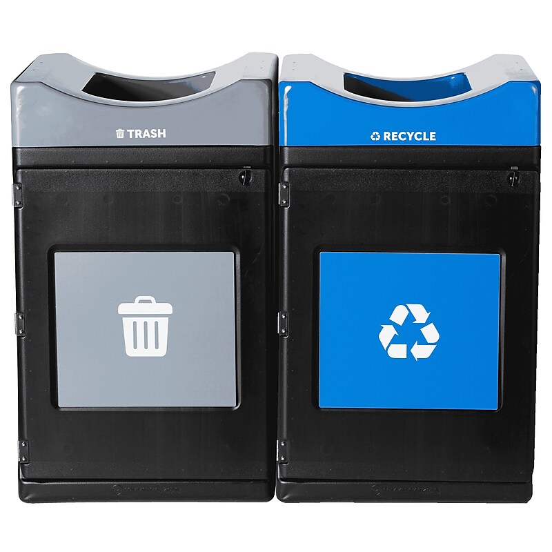 Commercial Zone Avante Polyethylene Dual-Stream Trash and Recycling Center, 110-Gallon, Multicolored (787201MSA) image 1
