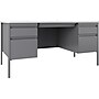 Hirsh 60"W Double-Pedestal Teacher's Desk, Platinum/White (22645)~#|#~15724CDD-9617-41B4-9747E68EE929D343_sc7