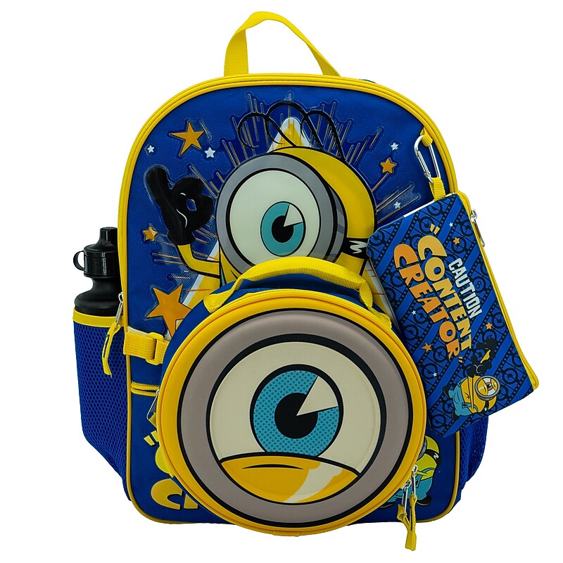Accessory Innovations Kids 5-Piece Despicable Me Minions Backpack Set, Medium, Blue (B26DM68056-ST) image 1