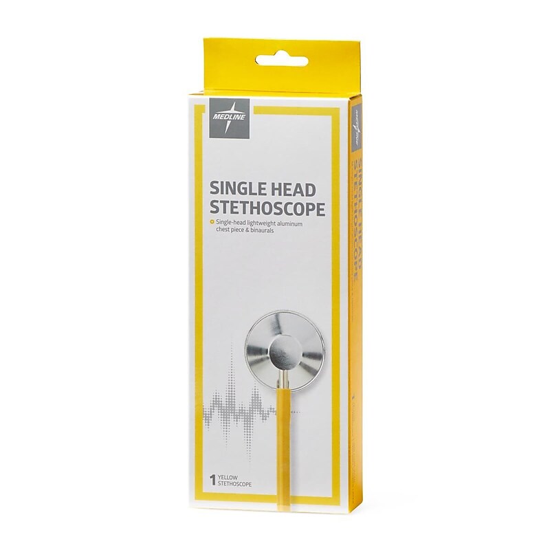 Medline Single Head Stethoscope, Yellow (MDS926108) image 1
