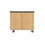 Diversified Woodcrafts 41.5" Mobile Tote Tray Storage Cabinet, Oak (4751K)~#|#~15896F46-3918-4338-9C244416F1D8AB47_sc7