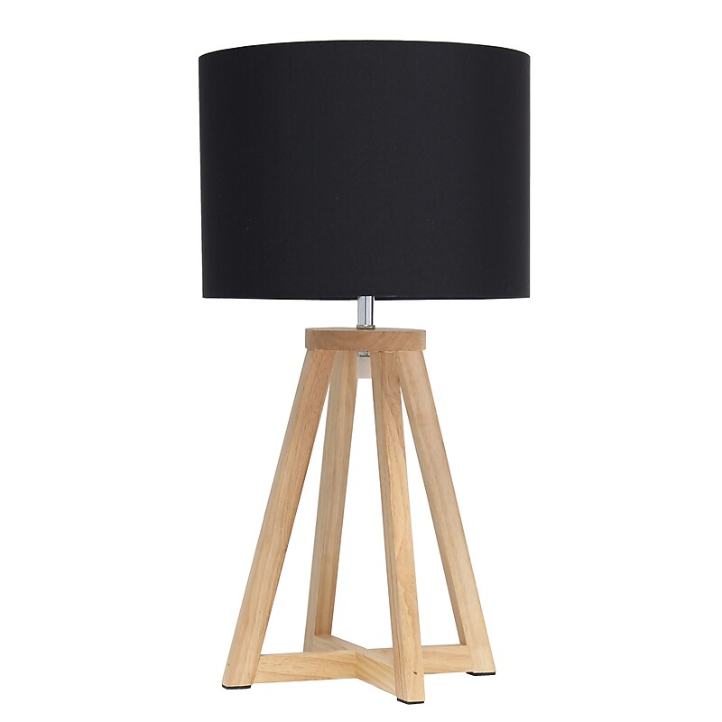 Creekwood Home 19" LED Table Lamp, Natural/Black (CWT-1001-NK) image 1