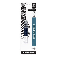 セルノート 25g ×2 Zebra Steel F Ballpoint Pen Refill, Medium Point, Blue Ink