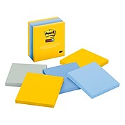 Post-it® Super Sticky Notes, 3" x 3", New York Color Collection, 90 Sheets/Pad, 5 Pads/Pack (654-5SSNY)