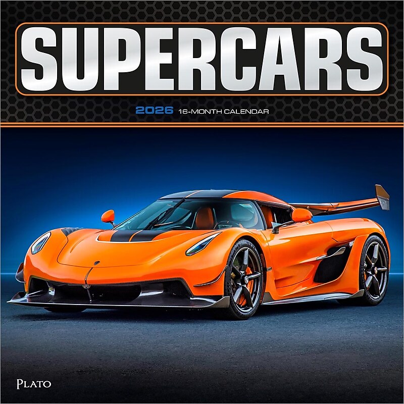 2026 Plato Supercars 12" x 12" Monthly Wall Calendar (9798330706891) image 1