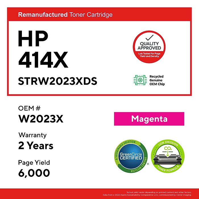 Staples Remanufactured 414X Toner Cartridge Magenta High Yield