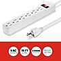Staples TECH 6-Outlet Power Strip, 15' Cord, White (17649)~#|#~159CAFFC-D250-44D3-B5CC5A50240C415F_sc7