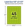 Avery Laser/Inkjet Multipurpose Decorative Edge Labels, 0.5" x 2.5", Bright Green, 1800/Pack (94749)~#|#~159ED6A3-B8C7-417E-9919CC434503745A_sc7