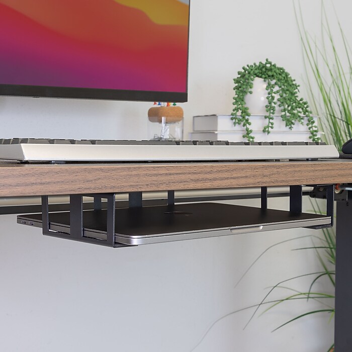 Laptop Rack Under Desk Keyboard Holder, Router Storage Shelf