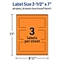 Avery Rectangle Multipurpose Labels, 2.5" x 7", Bright Orange, 60/Pack (94247)~#|#~15AC039E-BF49-4EE7-A6AA373B8F5C3BF8_sc7