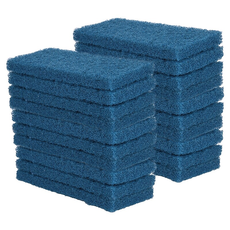 BISON LIFE Medium Duty Scouring Pad, Blue, 20 Pads/Pack (BPKH-MSCP-BL-20) image 1