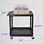 Luxor ENDURA XL 2-Shelf Utility Cart, Black (TC21-B)~#|#~15B17CEA-8B74-4D09-96932496CCC665FE_sc7