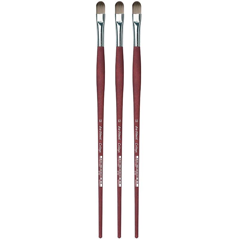 da Vinci COLLEGE Oil and Acrylic Synthetic Student Filbert Brush, 3 Brushes/Pack (DVXVA875012-3) image 1