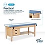 Aristo Wood H-Brace Physician Exam Table with Shelf, 2 Drawer Cabinet, Paper Cutter, Holder, 500lbs. Capacity, Blue~#|#~15BBF733-65D1-4BA5-876E66703E169C58_sc7