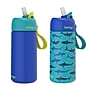 bentgo Stainless Steel Double Wall Insulated Water Bottle, 14 oz., Shark & Teal Fin, 2/Pack (BGKSTBL2P-SHK)~#|#~15C727CA-132F-4AA4-87D9DA797FC6AEB0_sc7