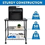Mount-It! 3-Shelf Steel/Laminate Large Printer Cart with Wheels, Black (MI-7856)~#|#~15CD0907-89B0-4E95-9A652DECF8D2DE40_sc7