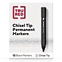 TRU RED™ Tank Permanent Markers, Chisel Tip, Black, 12/Pack (TR54532)~#|#~15CF433C-96DA-4098-84B554DC8EBCC108_sc7
