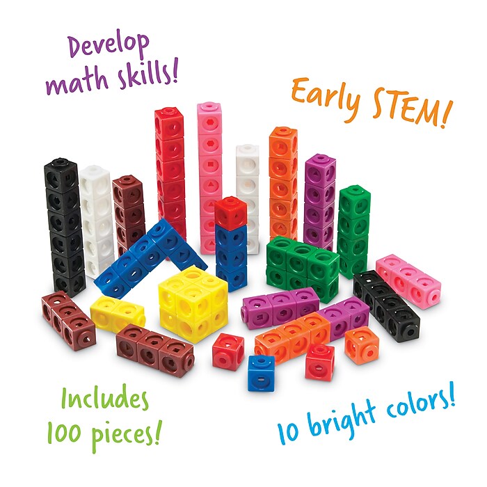 Learning Resources MathLink Cubes STEM Activities, 100 Cubes/Set