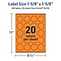 Avery Decorative Edge Multipurpose Labels, 1-5/8" x 1-5/8", Bright Orange, 400/Pack (94110)~#|#~15D1D99D-39EC-42A9-B4E6B875470E132B_sc7