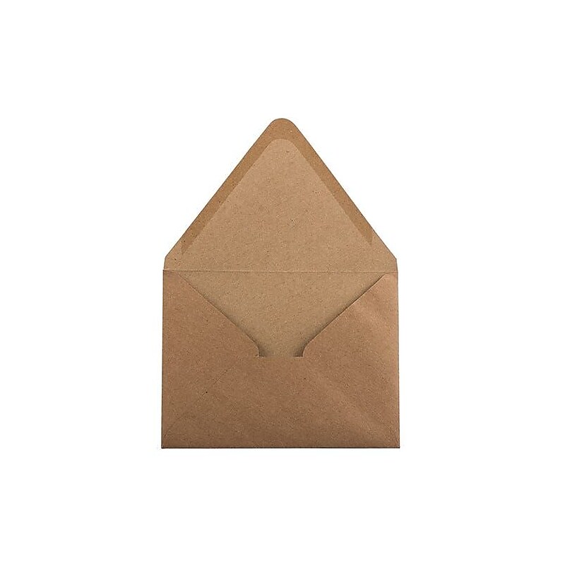 JAM Paper A2 Invitation Envelope, 4 3/8" x 5 3/4", Brown Kraft Recycled, 100/Pack (63134656D) image 1