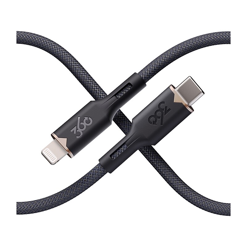 360 Electrical Fluid Lightning to USB-C Charging Cable, 5 ft., Granite (3E0795-GRG8NA) image 1