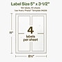 Avery Hemp Rectangle Laser/Inkjet Multipurpose Labels, 5" x 3-1/2", Off-White (160/Box)~#|#~15DDDBF6-81E3-478D-A43FE80B04CF0AC3_sc7
