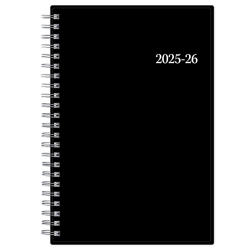 2025-2026 Blue Sky Passages 5" x 8" Academic Year Weekly & Monthly Appointment Book, Plastic Cover, Black (155775) image 1