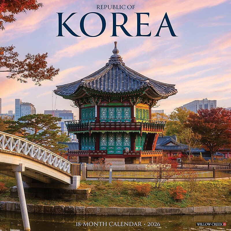 2026 Willow Creek Republic of Korea 12" x 12" Monthly Wall Calendar (55908) image 1