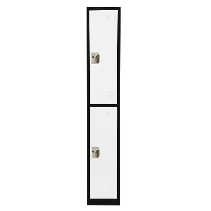 AdirOffice 72'' 2-Tier Black and White Storage Locker (ADI629-202-B-W) image 1