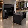 Boss Office Products 66" Desk and Credenza with Hutch and 2 File Pedestals, Mocha (GROUPA16-MOC)~#|#~15FBFCC4-83C9-4EED-AC24A66F85E1C64C_sc7