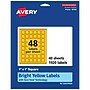 Avery Laser/Inkjet Square Multipurpose Labels, 1" x 1", Bright Yellow, 1920/Pack (94103)~#|#~15FDAE93-47D4-4426-8E058F4C8A4E6D19_sc7