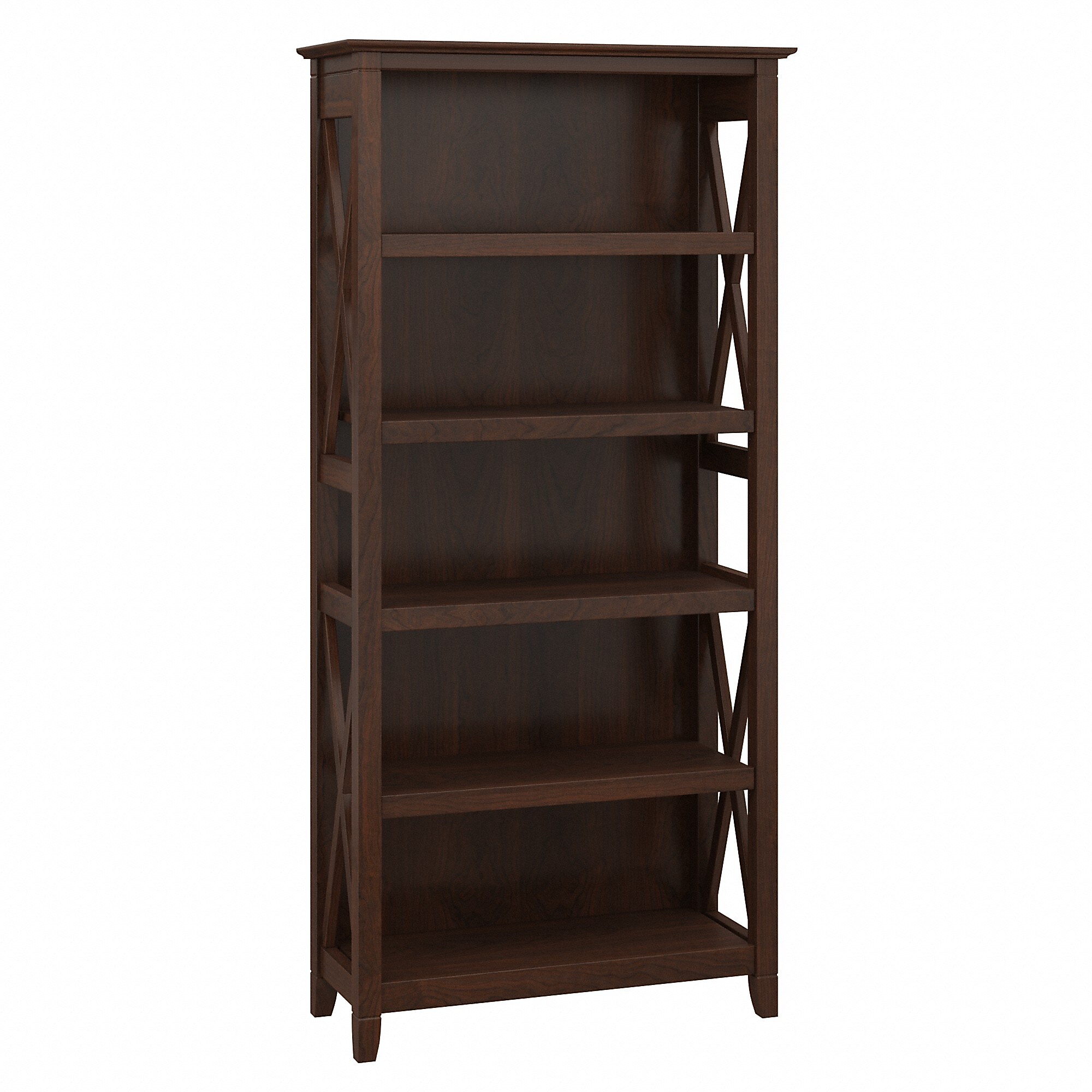 Bush Furniture Key West 66″H 5-Shelf Bookcase with Adjustable Shelves, Bing Cherry Laminate (KWB132BC-03) Sansujyuku sansujyuku.com