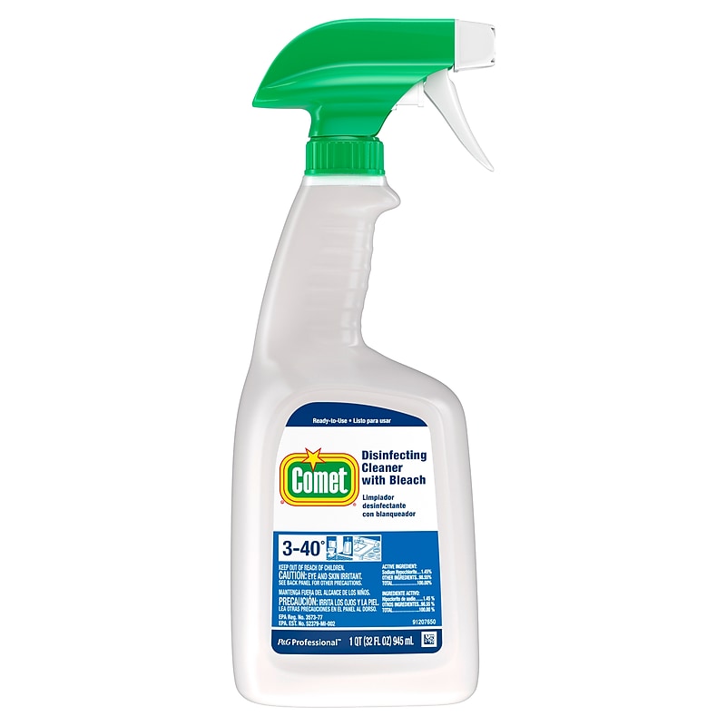 Comet Professional Multi Purpose Disinfecting Liquid Cleaner with Bleach Spray for Commercial Use, 32 fl. oz., 8/Carton (30314) image 1