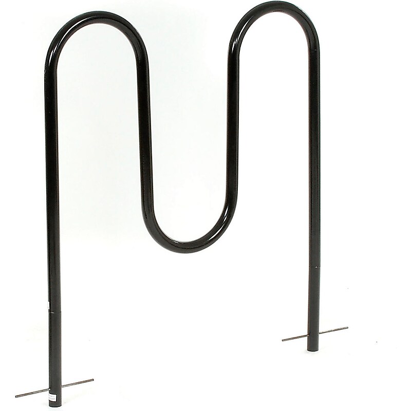 Global Industrial Wave Bike Rack, 5-Bike Capacity, Below Ground Mount, Black (652777G) image 1