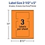 Avery Laser/Inkjet Multipurpose Rectangle Labels, 2.5" x 5", Bright Orange, 30/Pack (94246)~#|#~161363BC-E098-4379-88BA8D6092F6C3F7_sc7