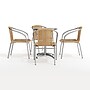 Flash Furniture Lila Indoor-Outdoor Table Set with 4 Chairs, 23.5" x 23.5", Aluminum/Beige (TLH24RD020BGCH4)~#|#~1614F68E-6860-4106-981A430C527F996F_sc7