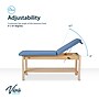Aristo Wood Physician Exam Table with Shelf, Adjustable Backrest, Paper Cutter, and Holder, 500lbs. Capacity, Blue ~#|#~16169D66-68CB-4B37-9165F0E99F5AEC9A_sc7
