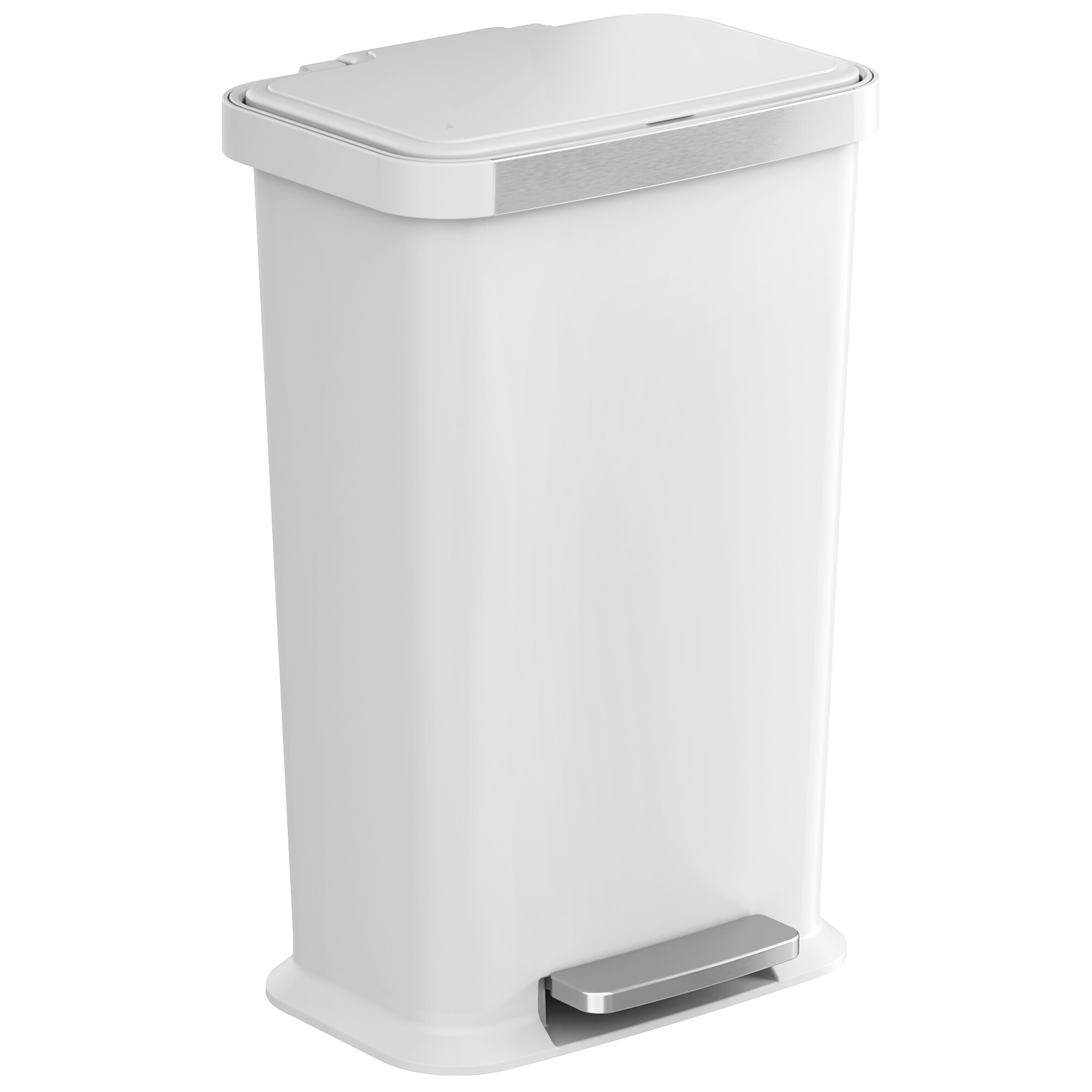 iTouchless SoftStep Plastic Step Trash Can, 13.2 Gallon, White (PL13WWP) Sansujyuku sansujyuku.com