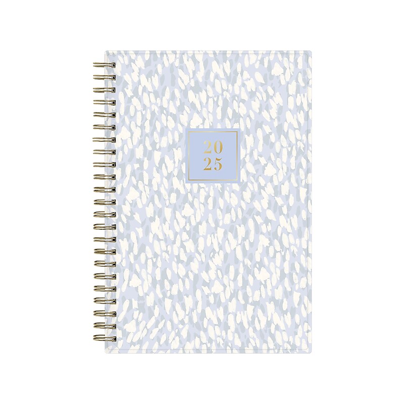2025 Blue Sky Rachel Parcell Parcella 5" x 8" Weekly & Monthly Planner, Plastic Cover, Blue/White (151202) image 1