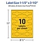 Avery Cigar Laser/Inkjet Multipurpose Labels, 1.5" x 3.5", Bright Yellow (200/Pack)~#|#~162057CA-8063-4F0F-8D4402A5CDC02DE0_sc7