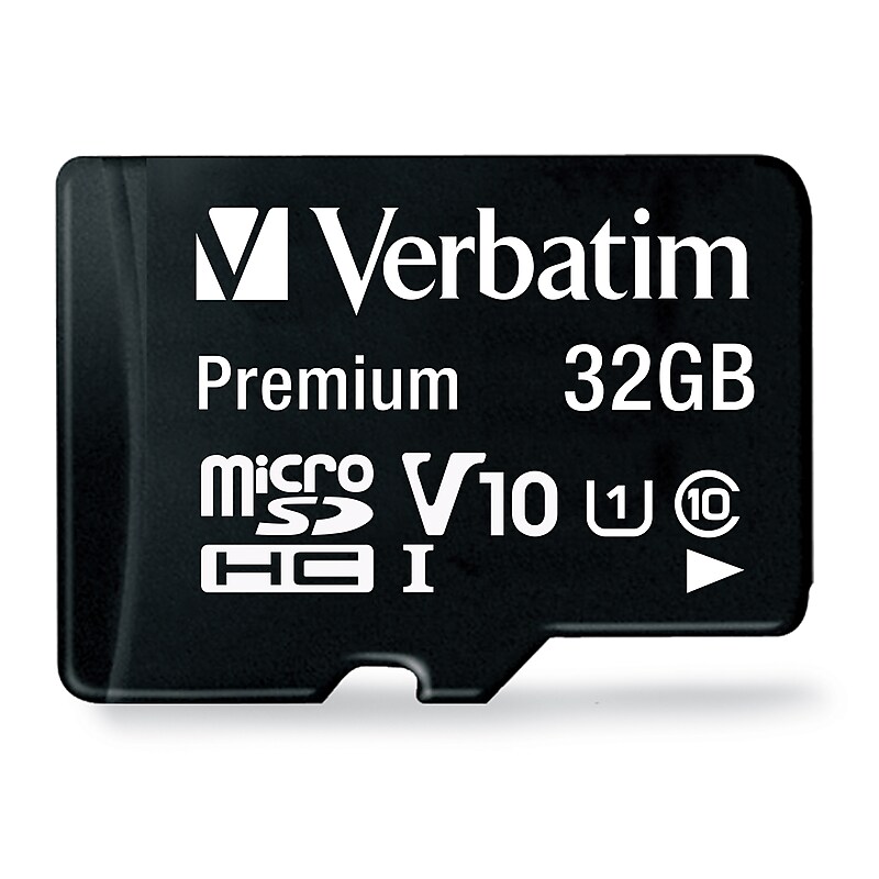 Verbatim Premium 32GB microSDHC Memory Card with Adapter, Class 10, UHS-I, V10 (44083) image 1
