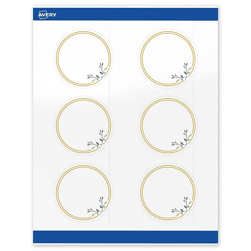 Avery Laser/Inkjet Circle Multipurpose Labels, 3" Dia., White, 60/Pack (S00-DMR) image 1