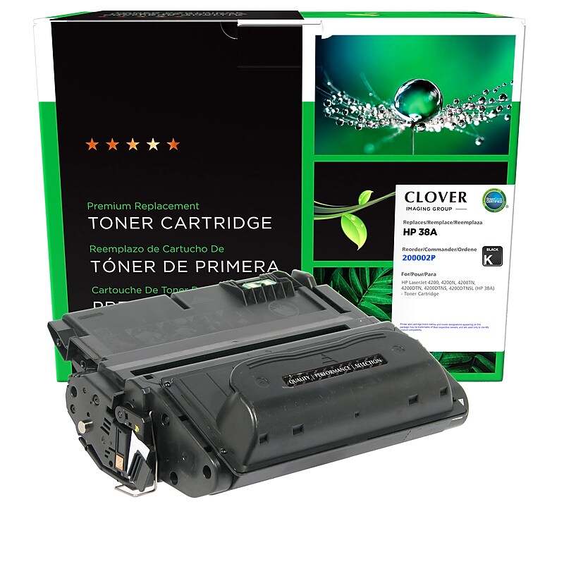 Clover Imaging Group Remanufactured Black Standard Yield Toner Cartridge Replacement for HP 38A (200002P) image 1